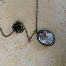 Frida Kahlo Portrait by Fab Ceraolo Necklace Frida Miniature Art  Jewel Painted Necklace Bronzed Painted  Jewel jewelry  Glass Cabochon - QuorArtisticTshirts