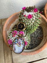 Frida Kahlo Portrait by Fab Ceraolo Necklace Frida Miniature Art  Jewel Painted Necklace Bronzed Painted  Jewel jewelry  Glass Cabochon - QuorArtisticTshirts