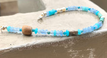 Dainty light Blue Gemstones Bracelet - Calming vibes Bracelet with Agate Jade African Turquoise Apatite Fresh Water Pearls Sterling Silver - QuorArtisticTshirts