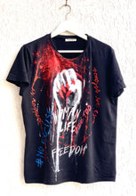 Women Fist Painted Tshirt - Women Life Freedom Tshirt Painted 3d Art on Tee - QuorArtisticTshirts