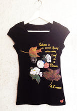 Wearable Poetry – Fall Poetry Tee – Albert Camus – Hand-Painted in Relief - QuorArtisticTshirts