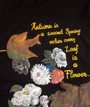Wearable Poetry – Fall Poetry Tee – Albert Camus – Hand-Painted in Relief - QuorArtisticTshirts