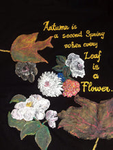 Wearable Poetry – Fall Poetry Tee – Albert Camus – Hand-Painted in Relief - QuorArtisticTshirts