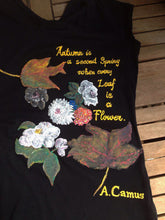 Wearable Poetry – Fall Poetry Tee – Albert Camus – Hand-Painted in Relief - QuorArtisticTshirts