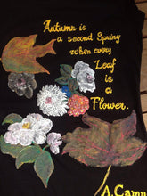 Wearable Poetry – Fall Poetry Tee – Albert Camus – Hand-Painted in Relief - QuorArtisticTshirts