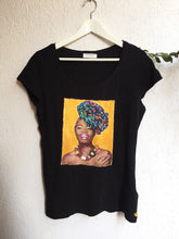 Afrocentric T-shirt Black Queen  shirt PAINTED 3D - QuorArtisticTshirts