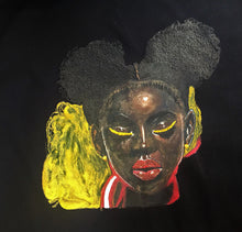 Black Girl Portrait on  T- shirt Painted 3D - QuorArtisticTshirts