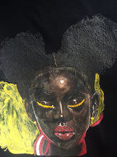 Black Girl Portrait on  T- shirt Painted 3D - QuorArtisticTshirts