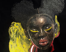 Black Girl Portrait on  T- shirt Painted 3D - QuorArtisticTshirts