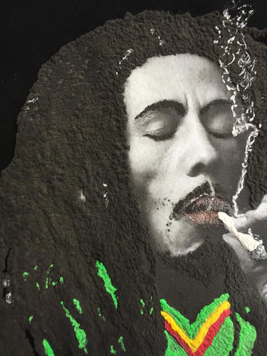 BOB MARLEY  T-shirt NESTA T shirt  Rasta Painted - QuorArtisticTshirts