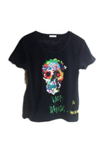 SUGAR SKULL  T shirt Painted 3d Calavera Mexicana Floral Skull - QuorArtisticTshirts