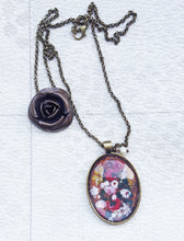 Flowers  Necklace Still Life Miniature Painted Handmade  Jewel - QuorArtisticTshirts