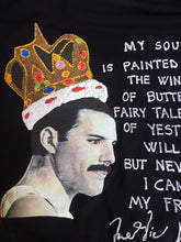 Freddie Mercury with Crown  Painted Shirt – “I Can Fly, My Friends” - QuorArtisticTshirts