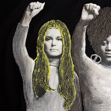 Gloria Steinem & Dorothy Pitman Hughes Raised Fist Artistic Painted T-shirt - QuorArtisticTshirts