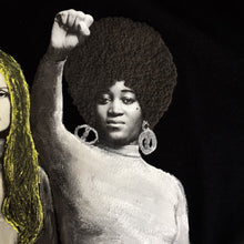 Gloria Steinem & Dorothy Pitman Hughes Raised Fist Artistic Painted T-shirt - QuorArtisticTshirts