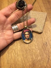 Frida Kahlo Portrait Necklace Bronzed Painting Jewel Pendant jewelry  Glass Cabochon - QuorArtisticTshirts