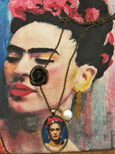 Frida Kahlo Jewel Necklace Bronzed Painting  Pendant jewelry  Glass Cabochon - QuorArtisticTshirts
