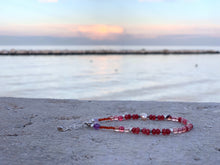 Ruby Beaded Bracelet Faceted July Birthstone Bracelet Handmade Sunset Sky Bracelet Boho Vibes Natural Energy Bracelet - QuorArtisticTshirts