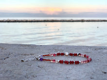 Ruby Beaded Bracelet Faceted July Birthstone Bracelet Handmade Sunset Sky Bracelet Boho Vibes Natural Energy Bracelet - QuorArtisticTshirts