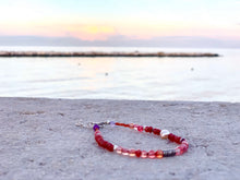 Ruby Beaded Bracelet Faceted July Birthstone Bracelet Handmade Sunset Sky Bracelet Boho Vibes Natural Energy Bracelet - QuorArtisticTshirts