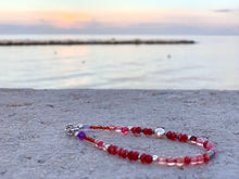 Ruby Beaded Bracelet Faceted July Birthstone Bracelet Handmade Sunset Sky Bracelet Boho Vibes Natural Energy Bracelet - QuorArtisticTshirts