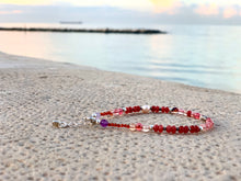 Ruby Beaded Bracelet Faceted July Birthstone Bracelet Handmade Sunset Sky Bracelet Boho Vibes Natural Energy Bracelet - QuorArtisticTshirts