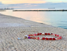 Ruby Beaded Bracelet Faceted July Birthstone Bracelet Handmade Sunset Sky Bracelet Boho Vibes Natural Energy Bracelet - QuorArtisticTshirts