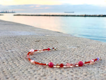 Ruby Beaded Bracelet Faceted July Birthstone Bracelet Handmade Sunset Sky Bracelet Boho Vibes Natural Energy Bracelet - QuorArtisticTshirts
