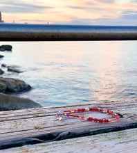 Ruby Beaded Bracelet Faceted July Birthstone Bracelet Handmade Sunset Sky Bracelet Boho Vibes Natural Energy Bracelet - QuorArtisticTshirts