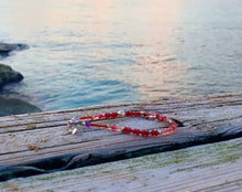 Ruby Beaded Bracelet Faceted July Birthstone Bracelet Handmade Sunset Sky Bracelet Boho Vibes Natural Energy Bracelet - QuorArtisticTshirts