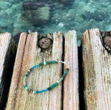 Sea Vibes Bracelet Emerald - Dainty Bracelet - May Birthstone Jewelry - Gift Green Gemstone Bracelet - Blue Apatite Unakite Nature lovers jewel - QuorArtisticTshirts