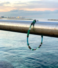 Sea Vibes Bracelet Emerald - Dainty Bracelet - May Birthstone Jewelry - Gift Green Gemstone Bracelet - Blue Apatite Unakite Nature lovers jewel - QuorArtisticTshirts