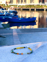 Harmony and Energy Bracelet Green Yellow & Orange Faceted Agates, Unakite, Green Aventurines, Baroque Pearl, 925 Sterling Silver - QuorArtisticTshirts