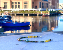 Harmony and Energy Bracelet Green Yellow & Orange Faceted Agates, Unakite, Green Aventurines, Baroque Pearl, 925 Sterling Silver - QuorArtisticTshirts