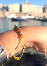 Harmony and Energy Bracelet Green Yellow & Orange Faceted Agates, Unakite, Green Aventurines, Baroque Pearl, 925 Sterling Silver - QuorArtisticTshirts