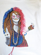 Janys Joplin Tshirt Sixties Artistic Painted T-shirt 60s Rock Icon T shirt - QuorArtisticTshirts