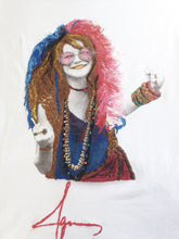 Janys Joplin Tshirt Sixties Artistic Painted T-shirt 60s Rock Icon T shirt - QuorArtisticTshirts