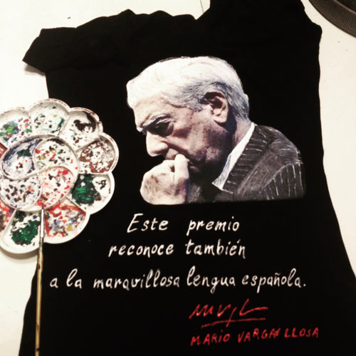 MARIO VARGAS LLOSA T shirt Camiseta Pintada T-shirt Literary - QuorArtisticTshirts