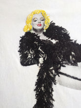 Marilyn Monroe T-shirt  with Black Boa Sexy Painted 3d ART TO WEAR - QuorArtisticTshirts