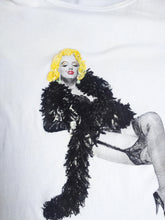 Marilyn Monroe T-shirt  with Black Boa Sexy Painted 3d ART TO WEAR - QuorArtisticTshirts