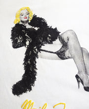 Marilyn Monroe T-shirt  with Black Boa Sexy Painted 3d ART TO WEAR - QuorArtisticTshirts