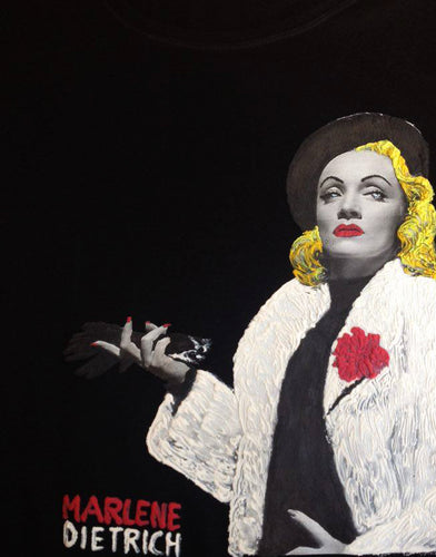 Marlene Dietrich T-shirt Painted 3d ART TO WEAR - QuorArtisticTshirts
