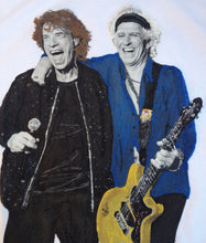 Hand-Painted Mick Jagger & Keith Richards T-Shirt – Iconic Rock Duo - QuorArtisticTshirts