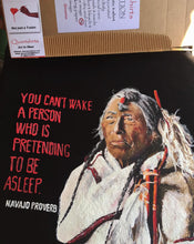 NAVAJO CHIEF Painted Tshirt - Native Chief  painting on Tee - QuorArtisticTshirts