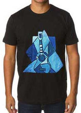 Pablo Picasso Artistic  T-shirt Blue Period Tribute Blue Guitar  Painting - QuorArtisticTshirts