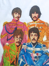 Hand-Painted Sgt. Pepper Beatles T-Shirt – Full-Body Portrait in Iconic Outfits - QuorArtisticTshirts