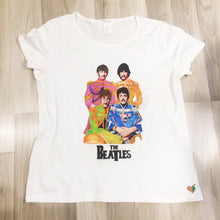 Hand-Painted Sgt. Pepper Beatles T-Shirt – Full-Body Portrait in Iconic Outfits - QuorArtisticTshirts