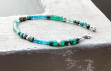 Sea Vibes Bracelet Emerald - Dainty Bracelet - May Birthstone Jewelry - Gift Green Gemstone Bracelet - Blue Apatite Unakite Nature lovers jewel - QuorArtisticTshirts