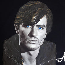 Hand-Painted Alain Delon T-Shirt – Striking Blue Eyes Portrait - QuorArtisticTshirts