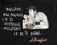 Artistic ALBERTO SORDI T-SHIRT MACARONE  – Painted in Relief, Iconic italian  Style - QuorArtisticTshirts